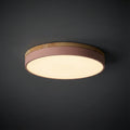 Minimalist Wood Flush Mount Ceiling Light With Remote Dimming in Pink — Greenwich Home & Living