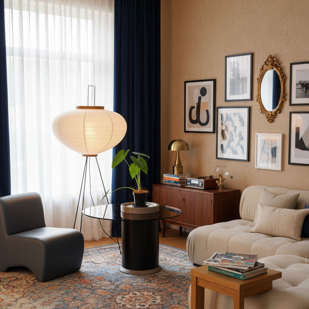 Modern Rice Paper Floor Lamp for Living Room and Bedroom — Greenwich Home & Living