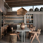 Bohemian Rattan Woven Pendant Light With Warm Glow for Dining Room — Greenwich Home & Living