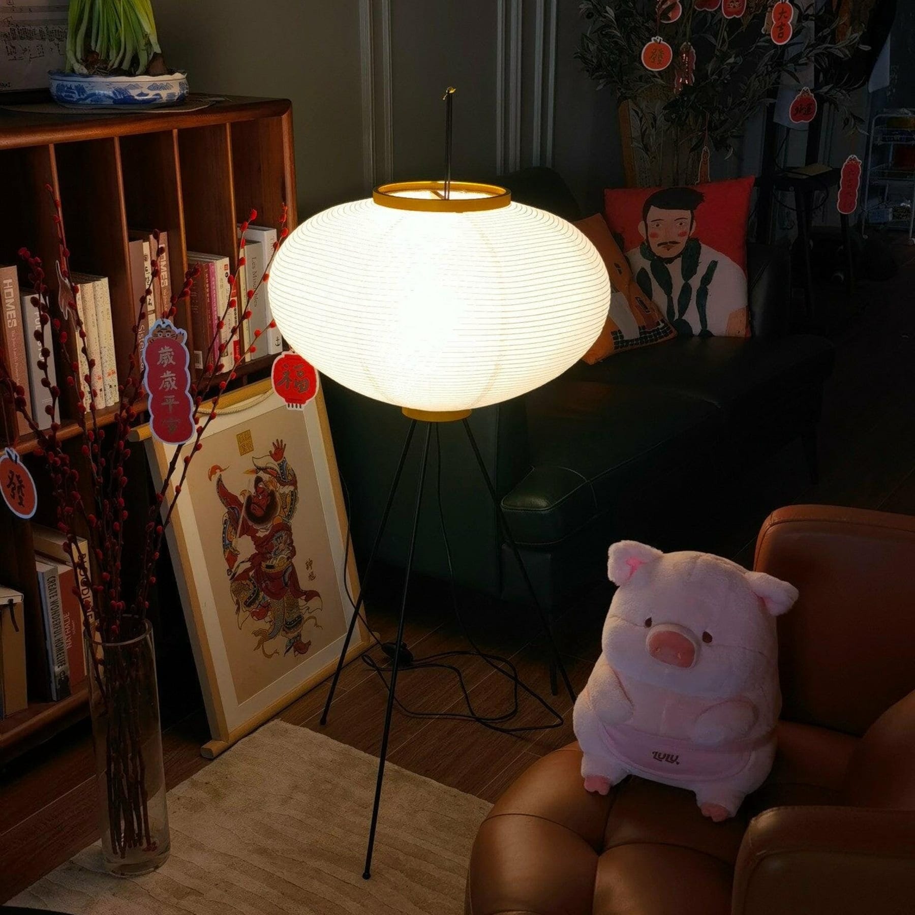 Modern Rice Paper Floor Lamp for Living Room and Bedroom — Greenwich Home & Living