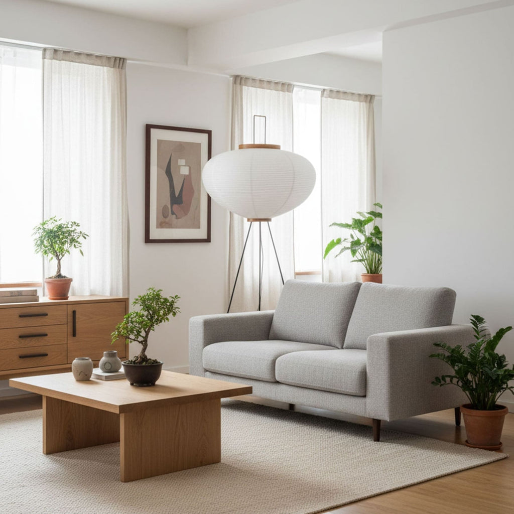 Modern Rice Paper Floor Lamp for Living Room and Bedroom — Greenwich Home & Living
