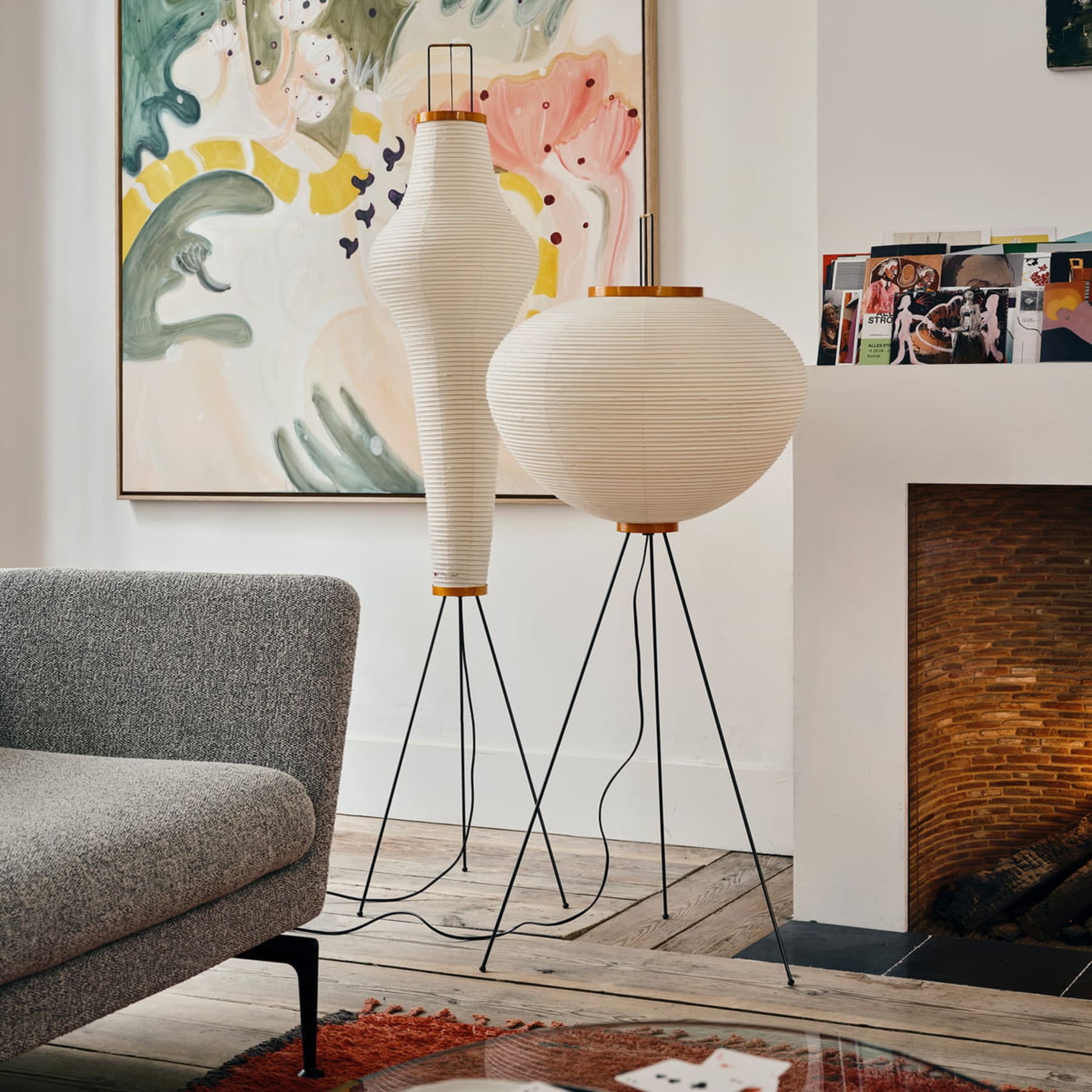 Modern Rice Paper Floor Lamp for Living Room and Bedroom — Greenwich Home & Living