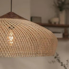 Bohemian Rattan Woven Pendant Light With Warm Glow for Dining Room — Greenwich Home & Living