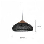 Bohemian Rattan Pendant Light With Solid Wood Cover for Dining Room — Greenwich Home & Living