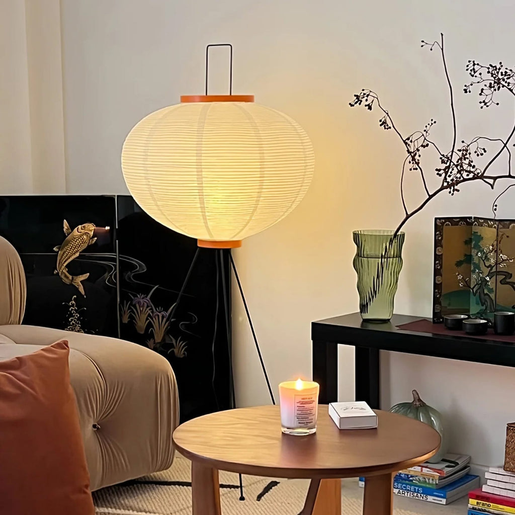 Modern Rice Paper Floor Lamp for Living Room and Bedroom — Greenwich Home & Living