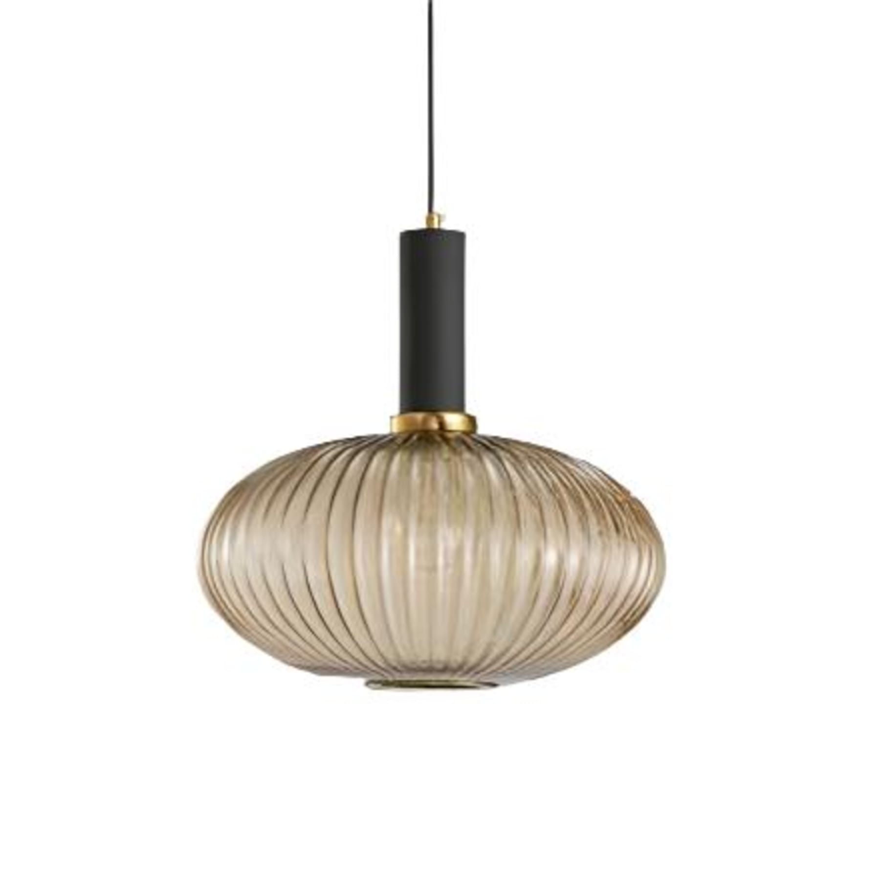 Contemporary Glass Pendant Light for Living and Dining Rooms in Rounded Drum Shape-D30cm — Greenwich Home & Living