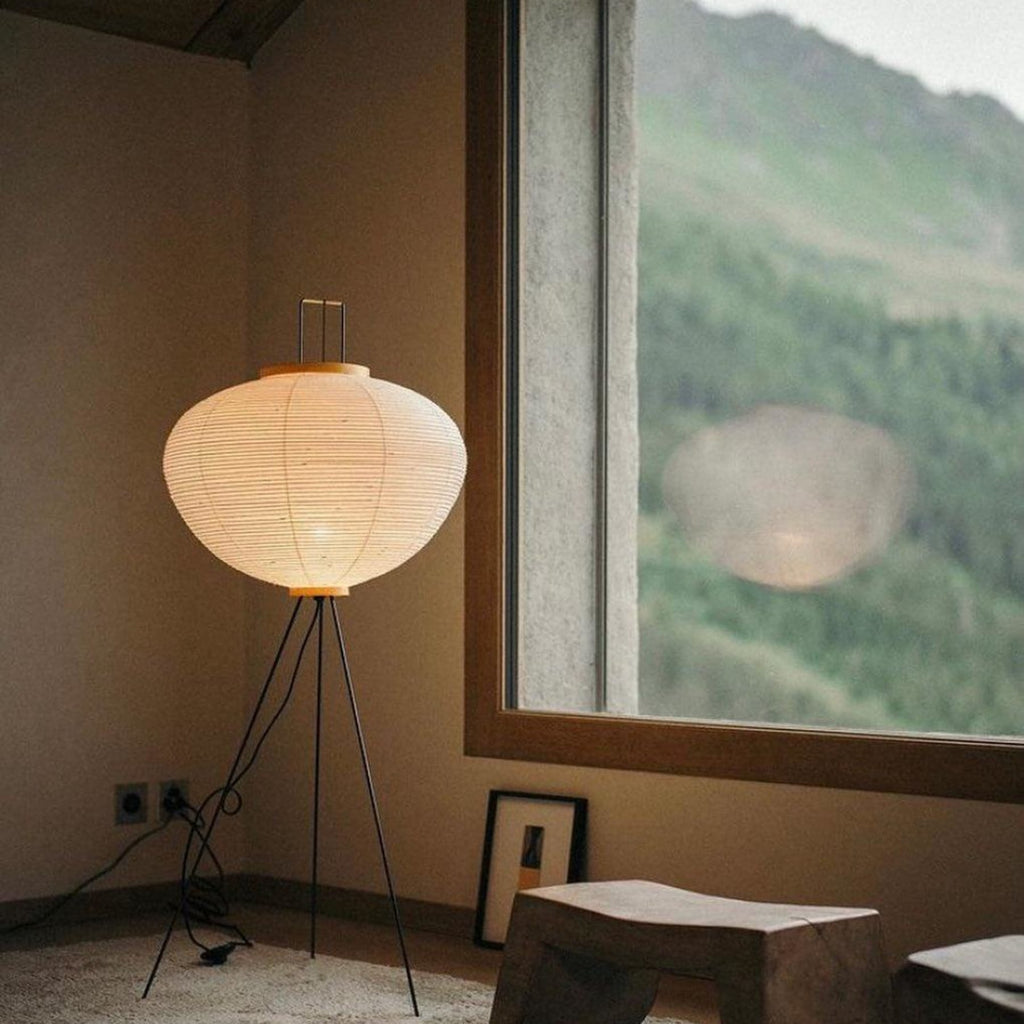 Modern Rice Paper Floor Lamp for Living Room and Bedroom — Greenwich Home & Living