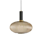 Contemporary Glass Pendant Light for Living and Dining Rooms in Rounded Drum Shape - Ø12" (Ø30 cm) — Greenwich Home & Living