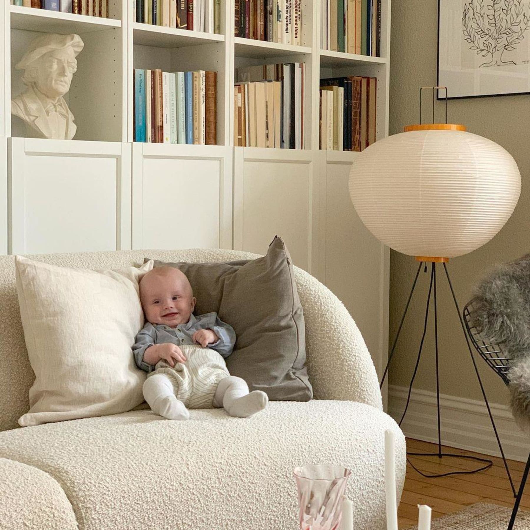 Modern Rice Paper Floor Lamp for Living Room and Bedroom — Greenwich Home & Living