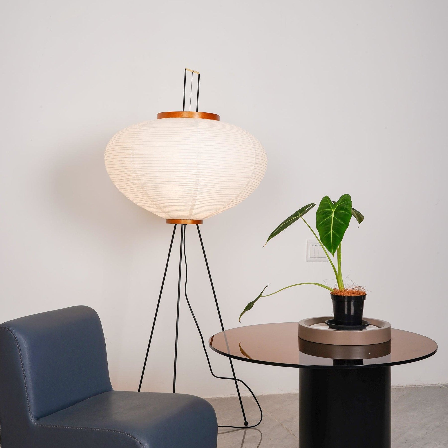 Modern Rice Paper Floor Lamp for Living Room and Bedroom — Greenwich Home & Living