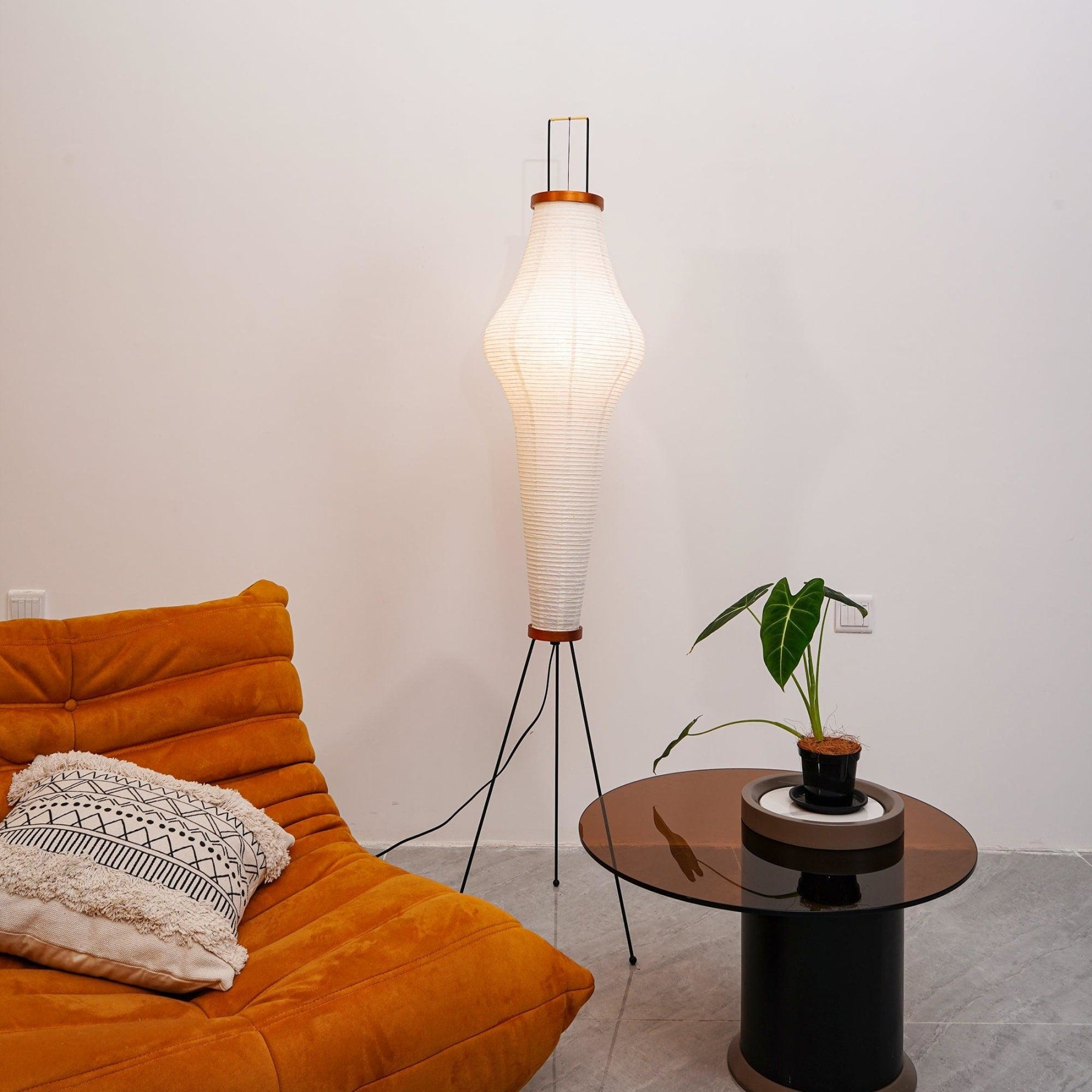Modern Rice Paper Floor Lamp for Living Room and Bedroom — Greenwich Home & Living