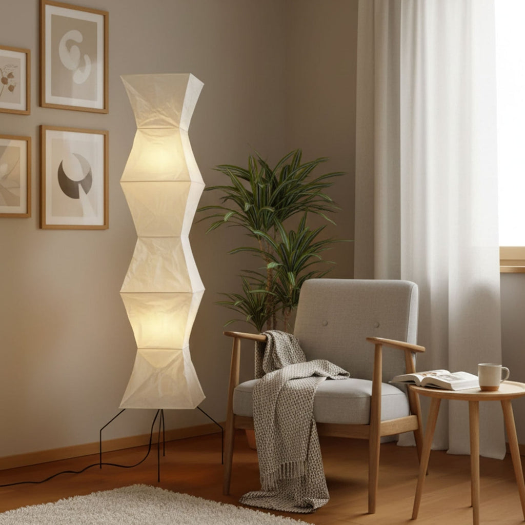 Modern Rice Paper Floor Lamp for Living Room and Bedroom — Greenwich Home & Living
