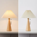 Scandinavian Wood Table Lamp With Fabric Shade — Greenwich Home & Living