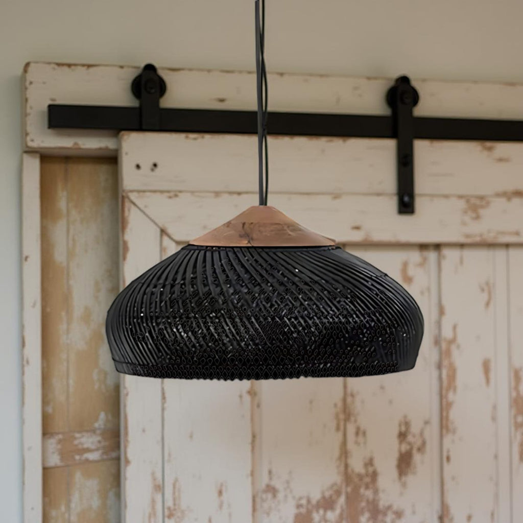 Bohemian Rattan Woven Pendant Light With Warm Glow for Dining Room — Greenwich Home & Living