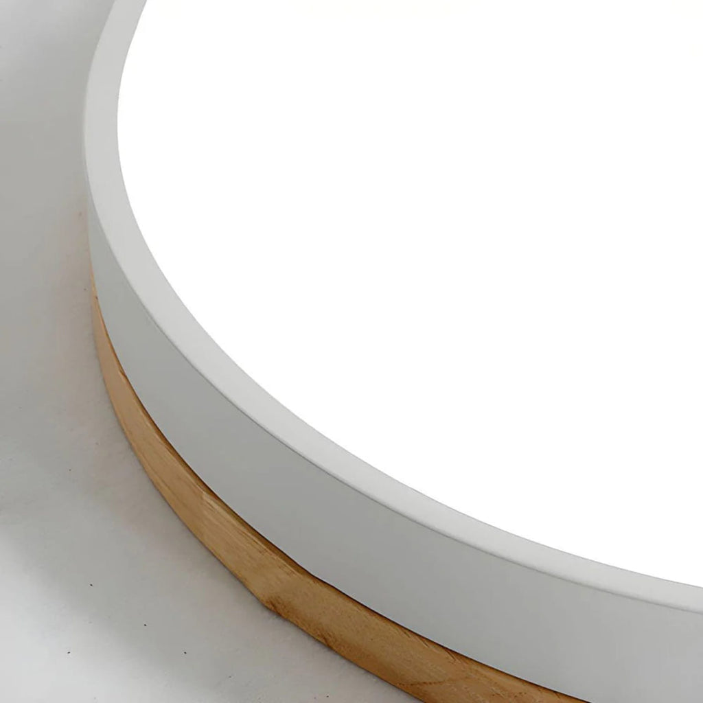 Minimalist Wood Flush Mount Ceiling Light With Remote Dimming — Greenwich Home & Living