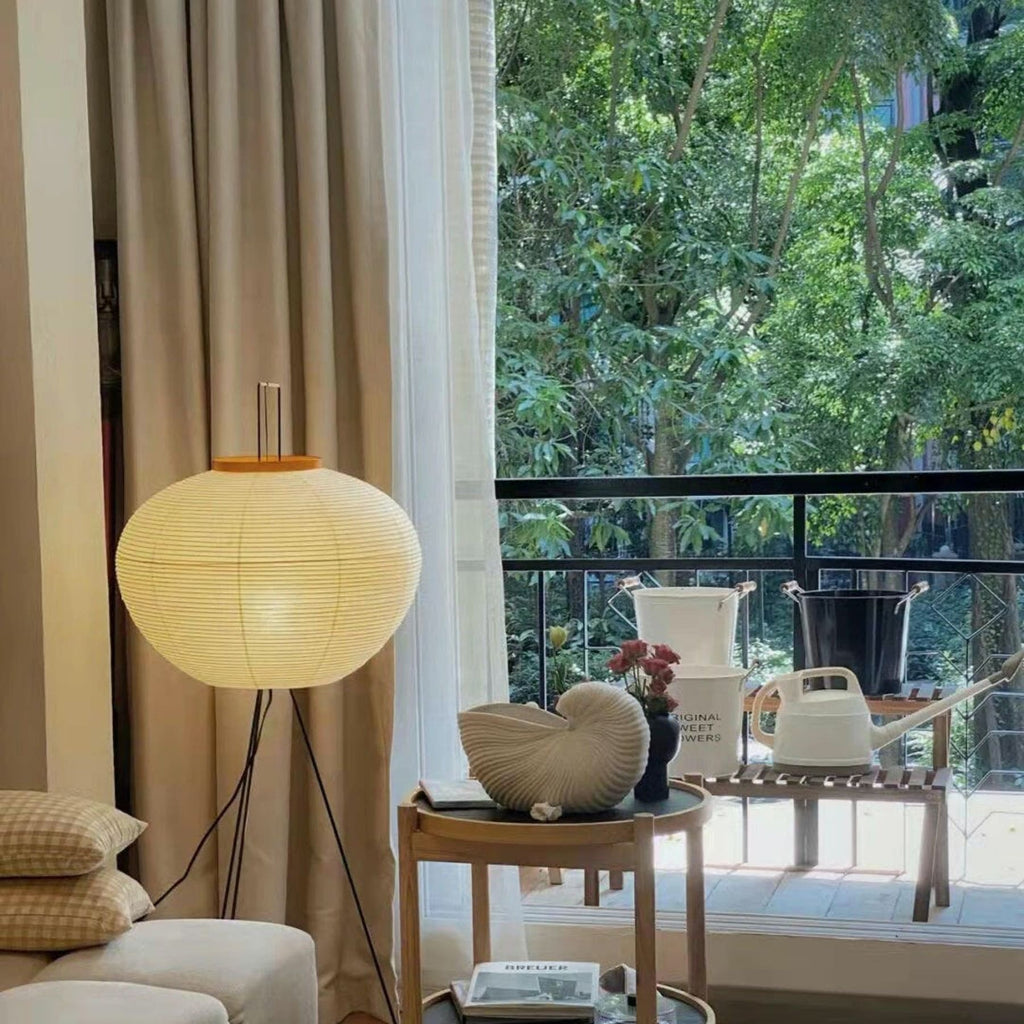 Modern Rice Paper Floor Lamp for Living Room and Bedroom — Greenwich Home & Living